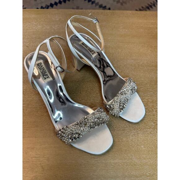 NWOB Badgley Mischka Clara Embellished Strap Evening Shoes - Picture 2 of 11